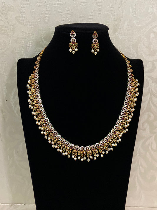 CZ Antique Necklace | Indian Haram In USA