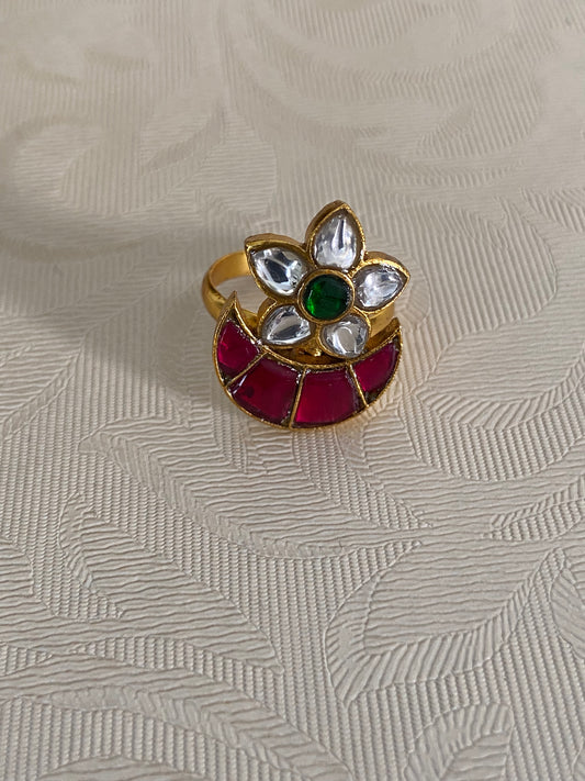Antique Jadau Finger Ring | Adjustble Finger Ring