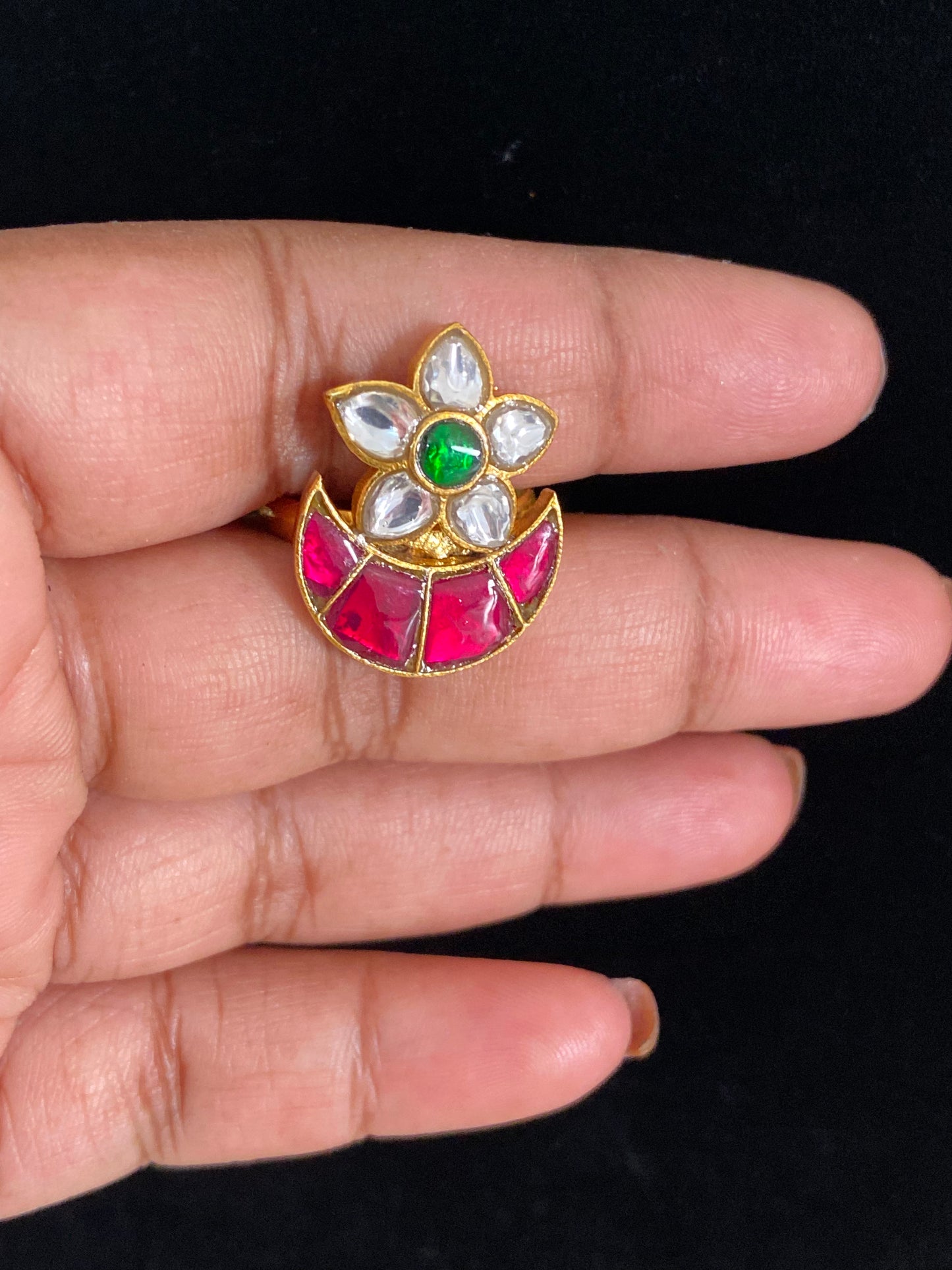 Antique Jadau Finger Ring | Adjustble Finger Ring
