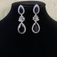 AD Rhodium Earrings | Blue Sapphire Drops Earrings