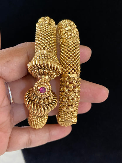 Traditional Antique Bangles | Temple Inspired Kadas