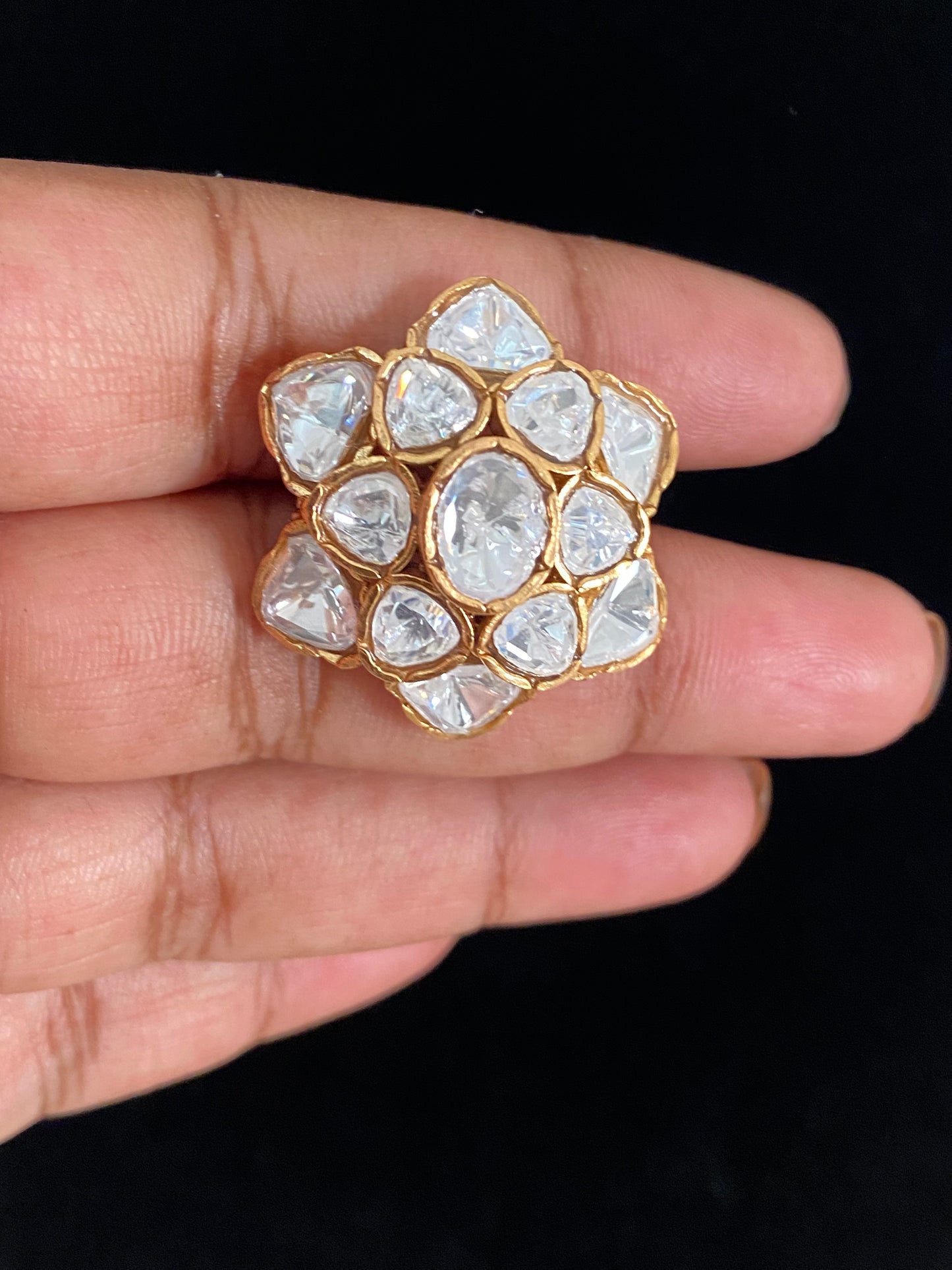 Polki Kundan Finger Ring | Indian Fingers Ring