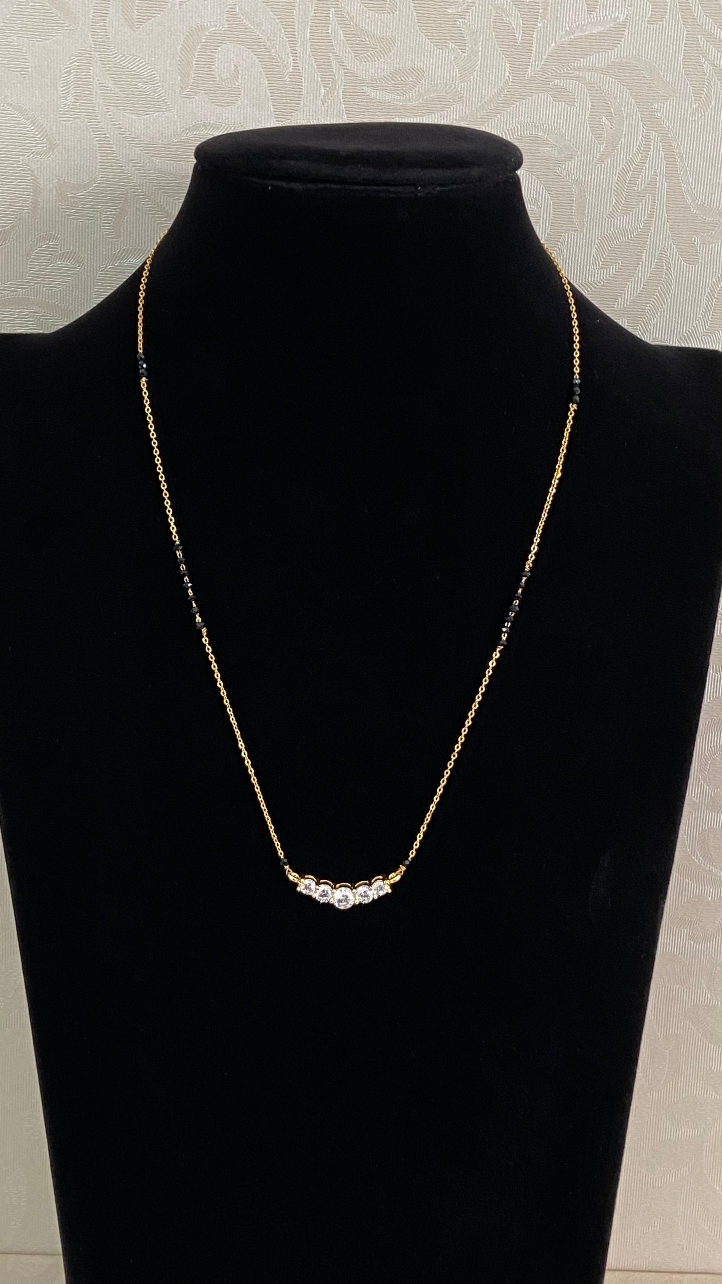 AD Pendant Mangalasutra | Traditional Black Beads Necklace