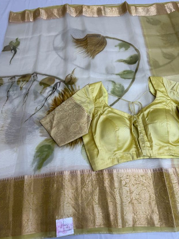 Digital Print Pure Organza Saree | Indian Sarees In USA