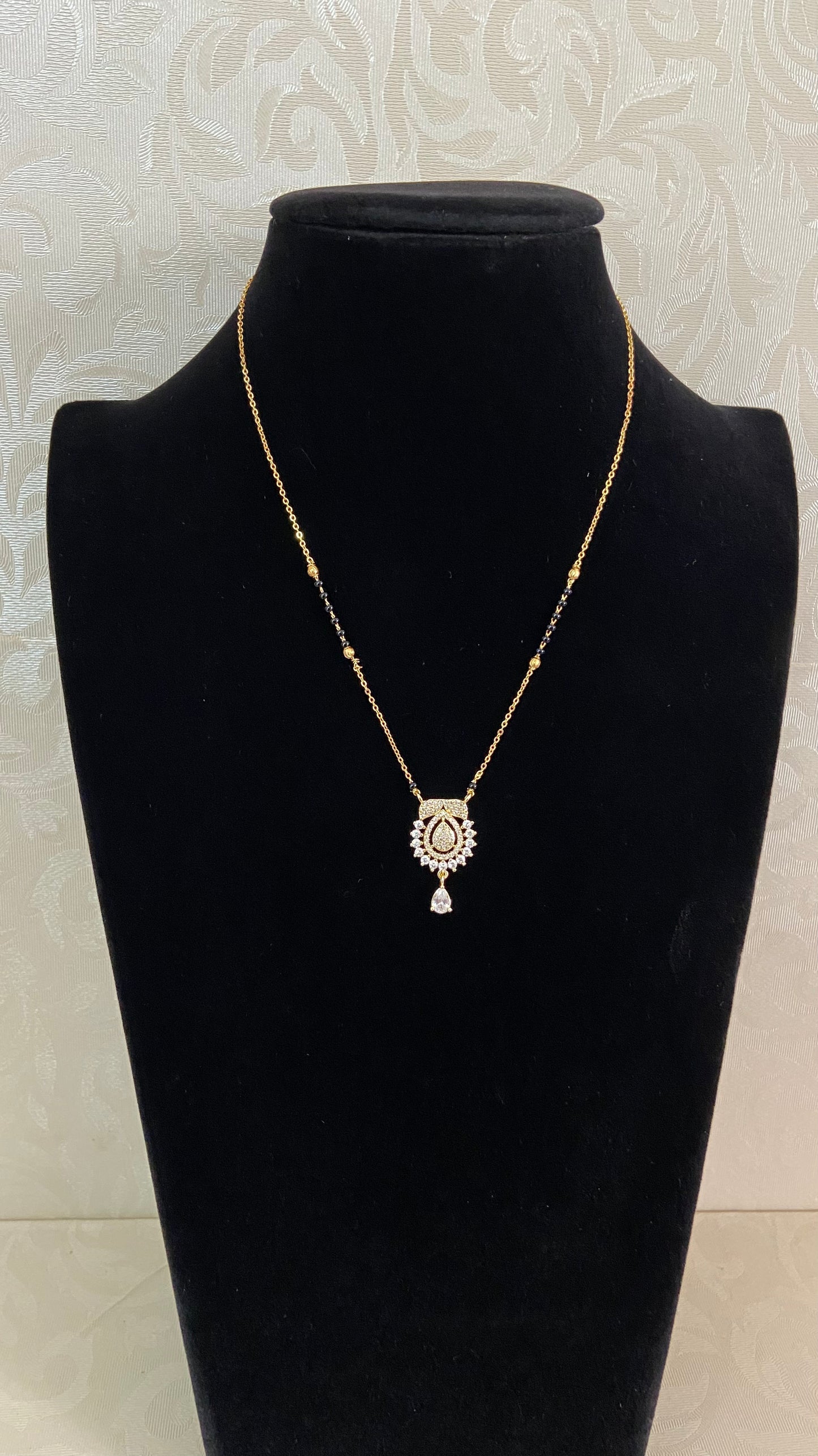 AD Pendant  Mangalasutra | Indian Traditional Black Beads Necklace