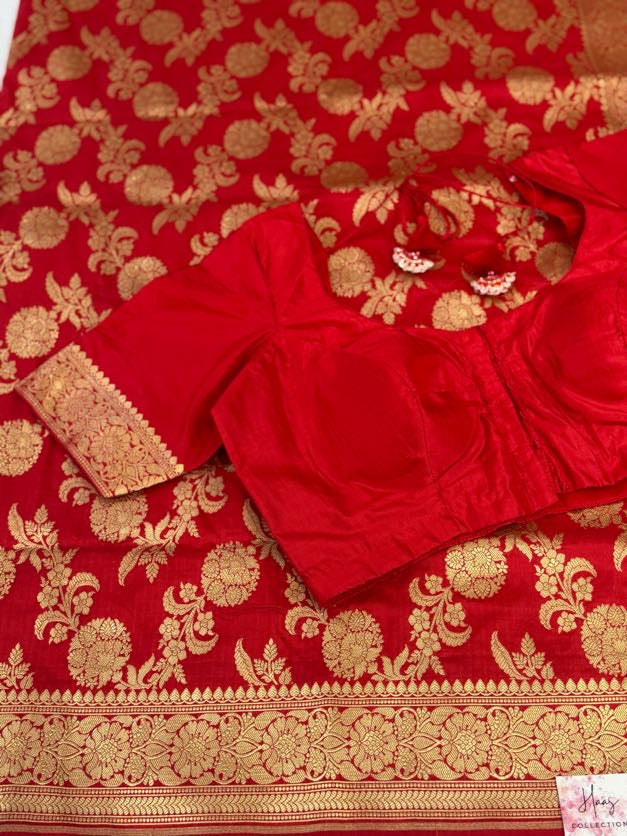 Pure Banaras Jaal Saree | Traditional Indian Sarres In USA | Silk Mark Certified Saree