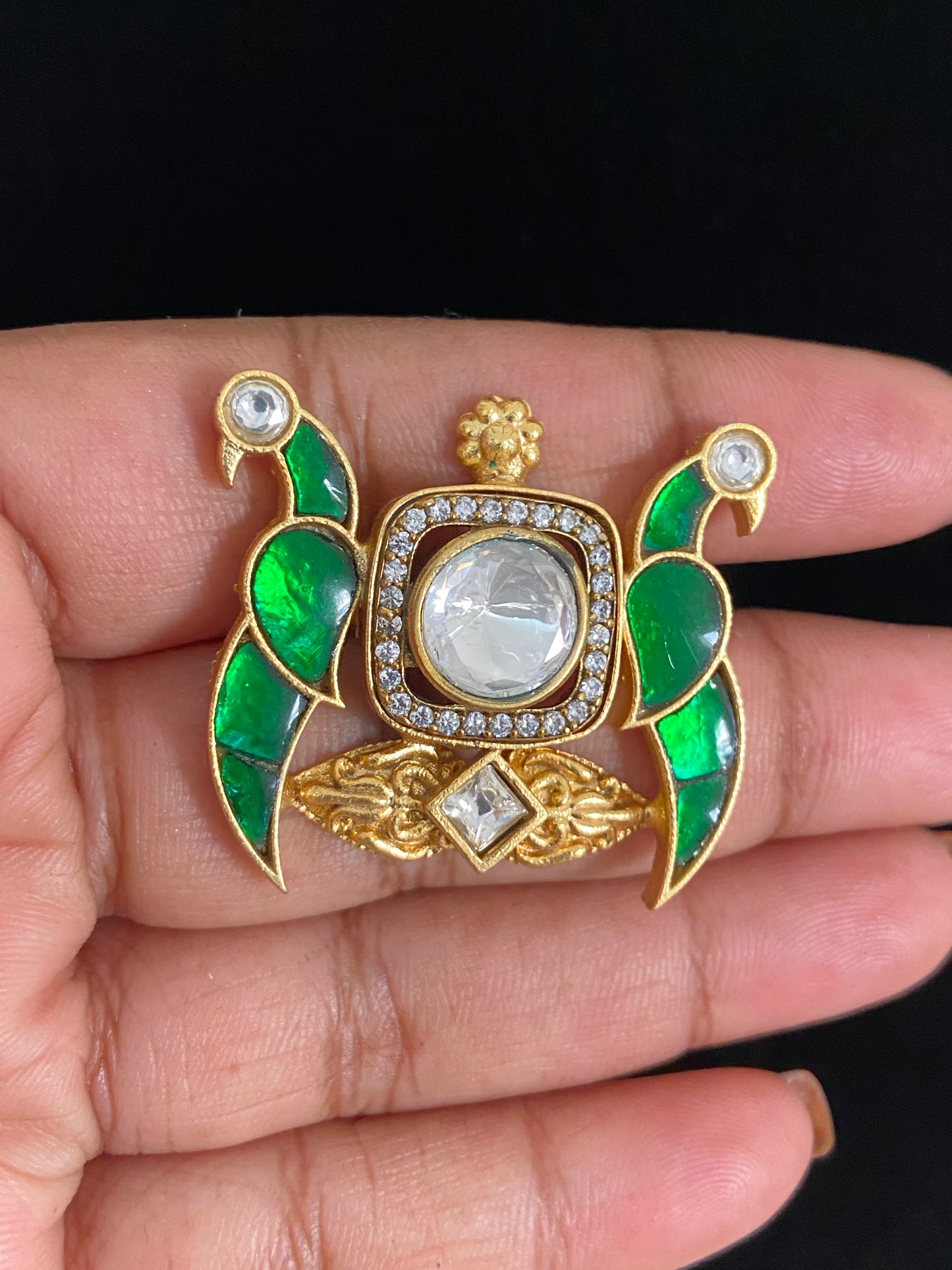 Beautiful Kundan Peacock Finger Ring | Adjustable Finger Ring