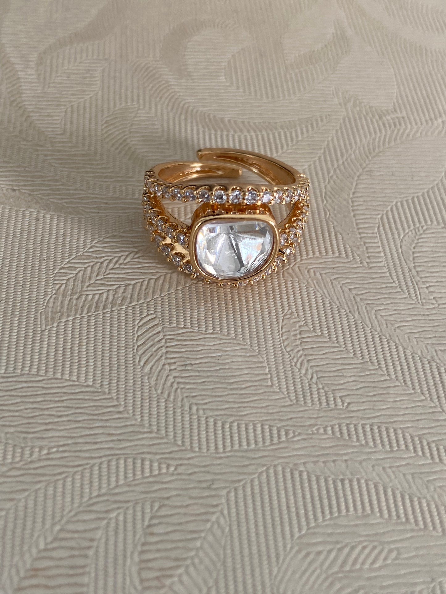AD Polki Finger Ring | Indian Fingers Ring