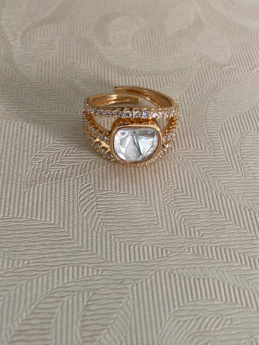 AD Polki Finger Ring | Indian Fingers Ring