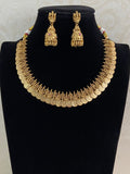 Traditional Antique Lakshmi Kasula Necklace With Jumkis | Indian Jewlery
