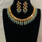 Antique Green Beads Kundan Necklace Set | Traditional Indian Jewelry In USA