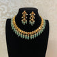 Antique Green Beads Kundan Necklace Set | Traditional Indian Jewelry In USA