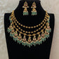 Antique Green Beads Multi-Layer Kundan Necklace Set | Indian Jewelry In nUSA
