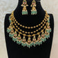 Antique Green Beads Multi-Layer Kundan Necklace Set | Indian Jewelry In nUSA