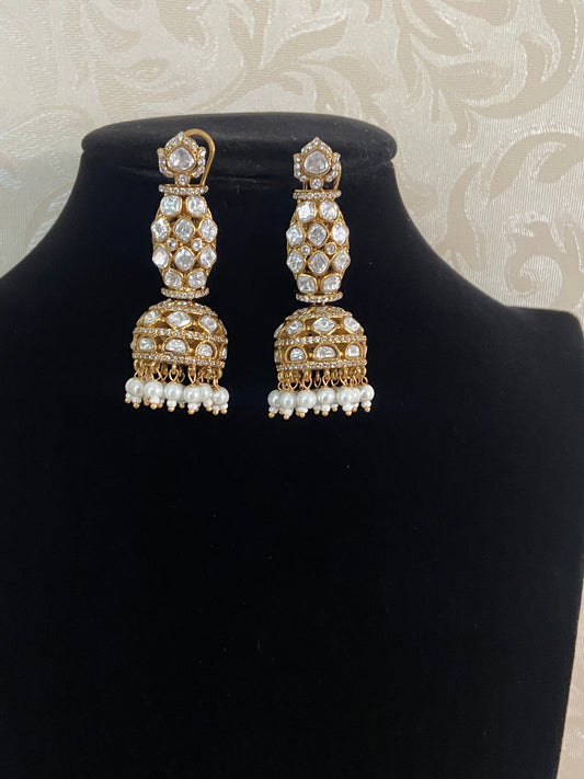 Moissanite Jumki Earrings | Indian Earrings