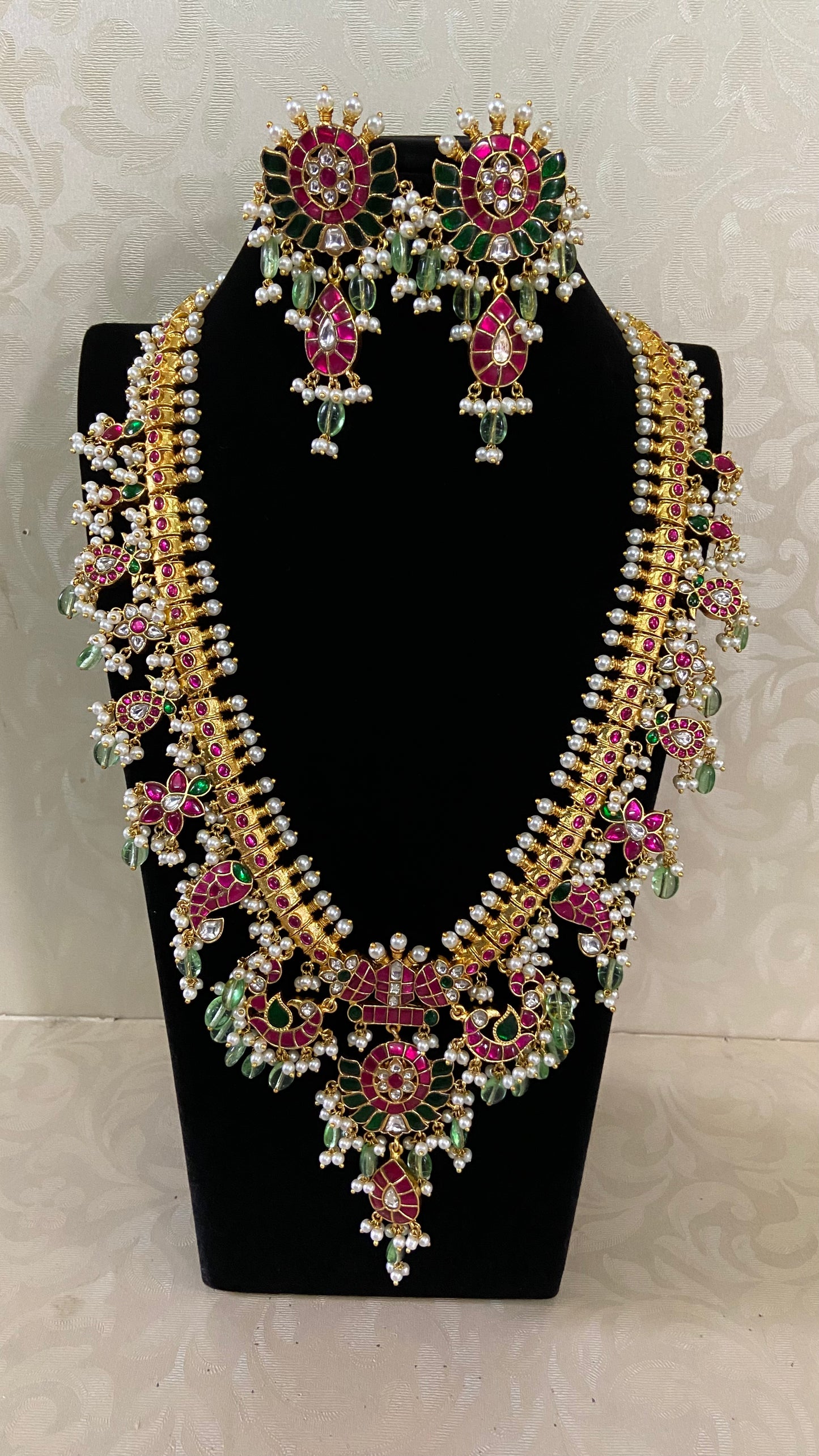 Jadau kundan guttapusalu long necklace | Guttapusalu long necklace | Bridal jewellery | Indian wedding jewellery