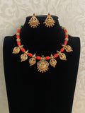 Lakshmi Pendants Coral Mala Set | Indian Jewelry In USA