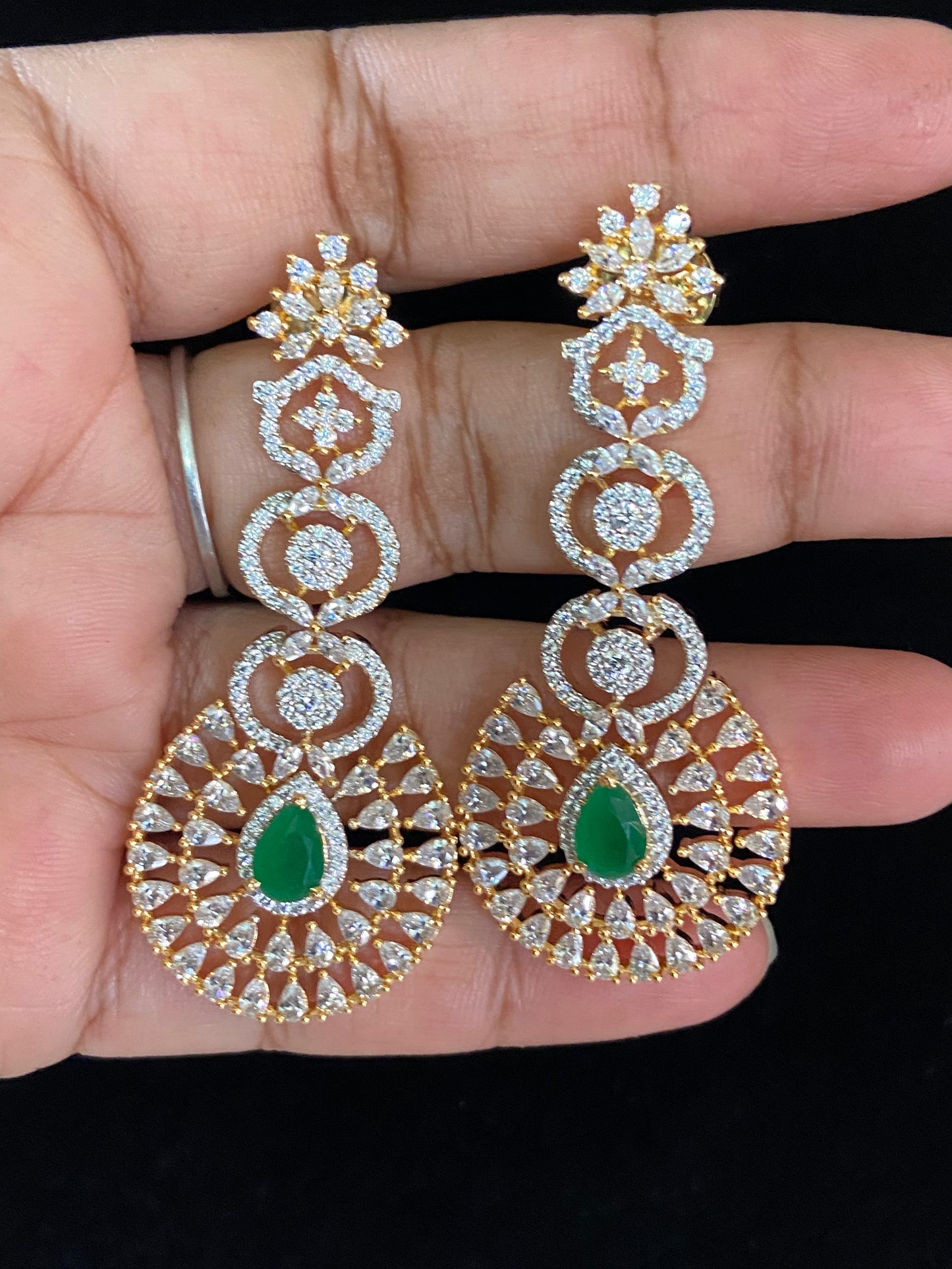 AD 2Tone Classic Earrings | Indian Earrings | Gift Idea