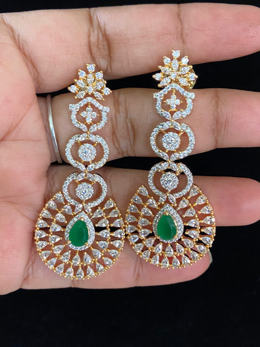 AD 2Tone Classic Earrings | Indian Earrings | Gift Idea