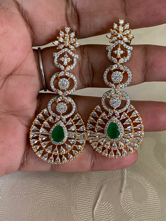 AD 2Tone Classic Earrings | Indian Earrings | Gift Idea