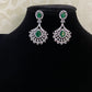 Rhodium AD Emerald Earrings |