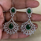 Rhodium AD Emerald Earrings |