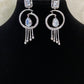 CZ Rhodium Earrings | Indian Jewelry In USA | Gift Idea