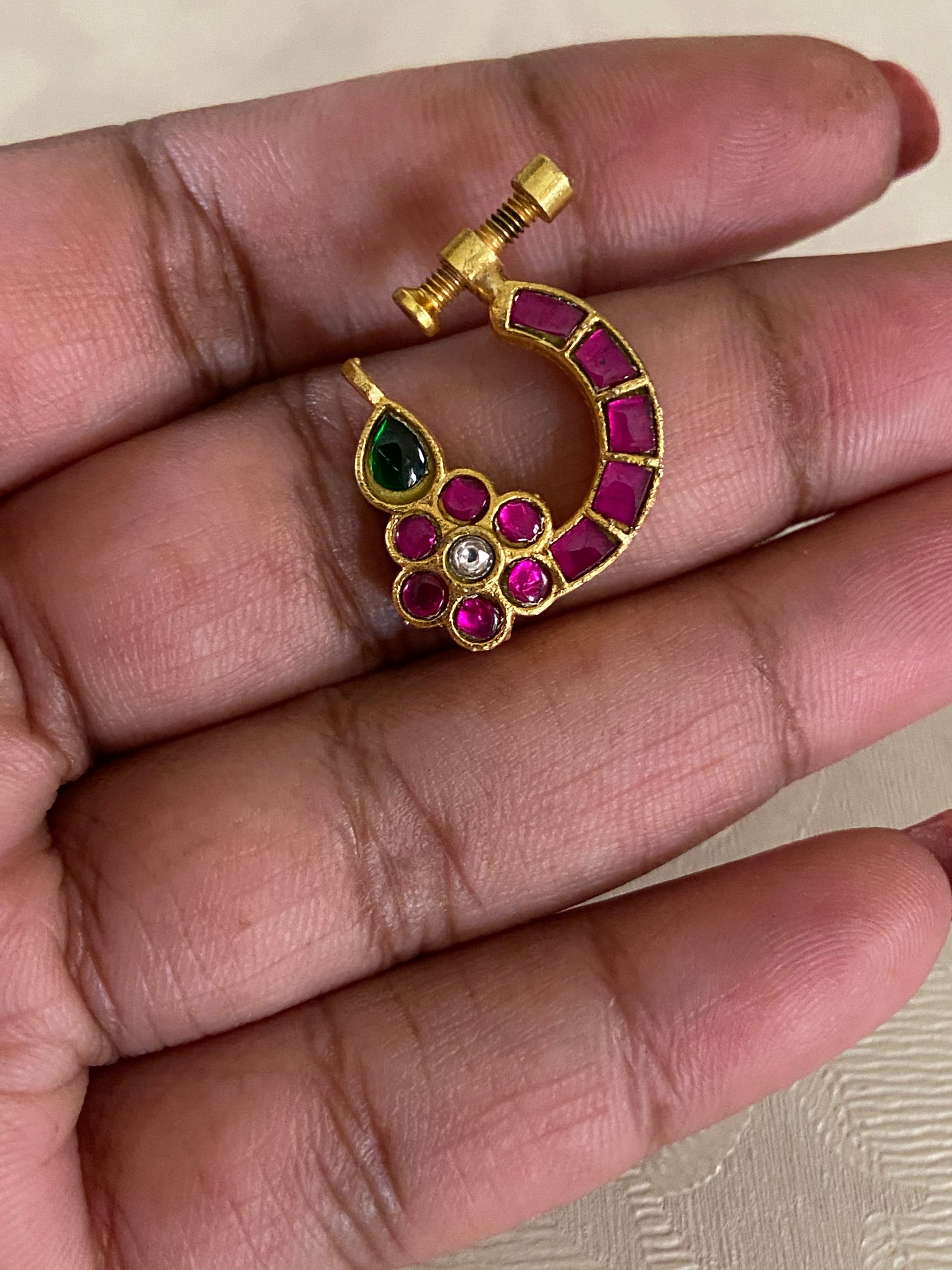 Antique Jadau Kundan Nath |  Indian Nose Rin