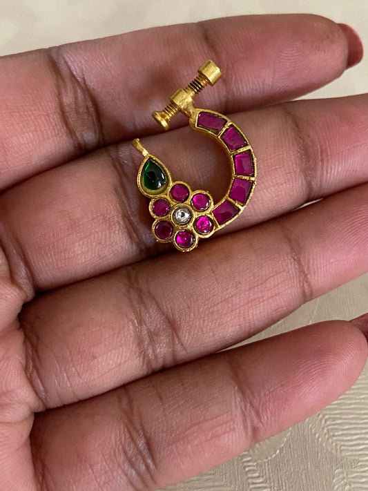 Antique Jadau Kundan Nath |  Indian Nose Rin