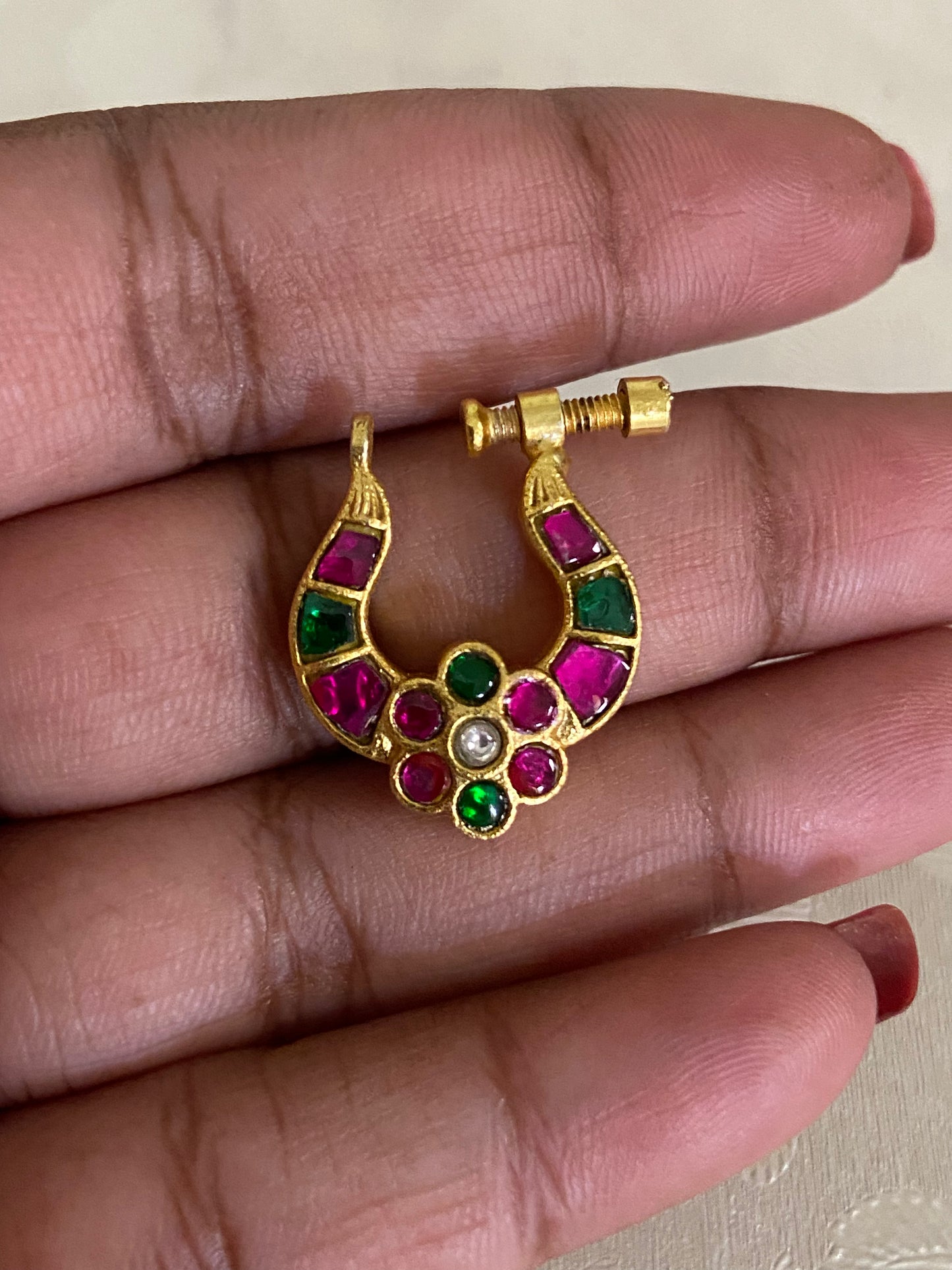 Antique Jadau Kundan Nath |  Indian Nose Ring