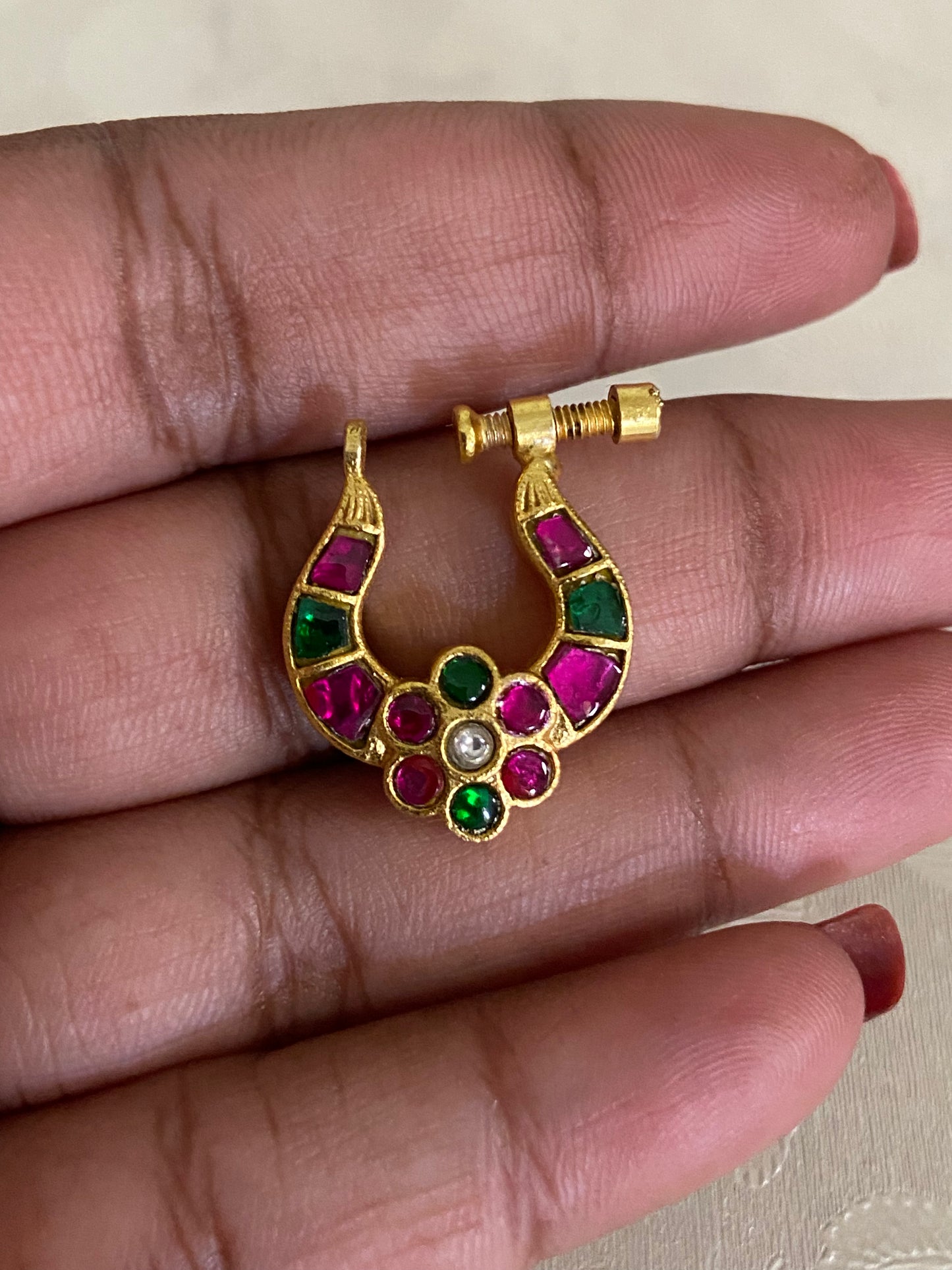 Antique Jadau Kundan Nath |  Indian Nose Ring