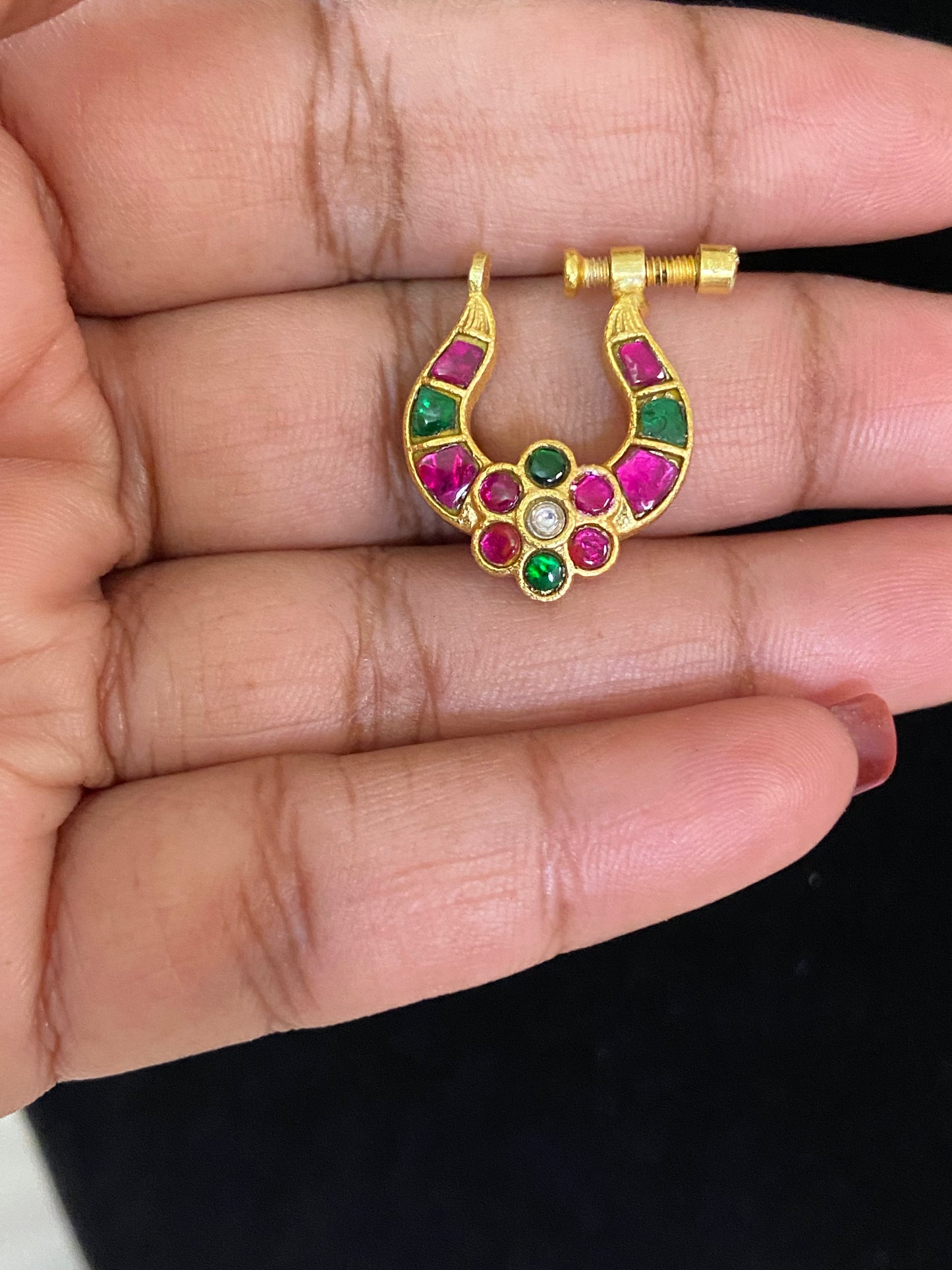Antique Jadau Kundan Nath |  Indian Nose Ring