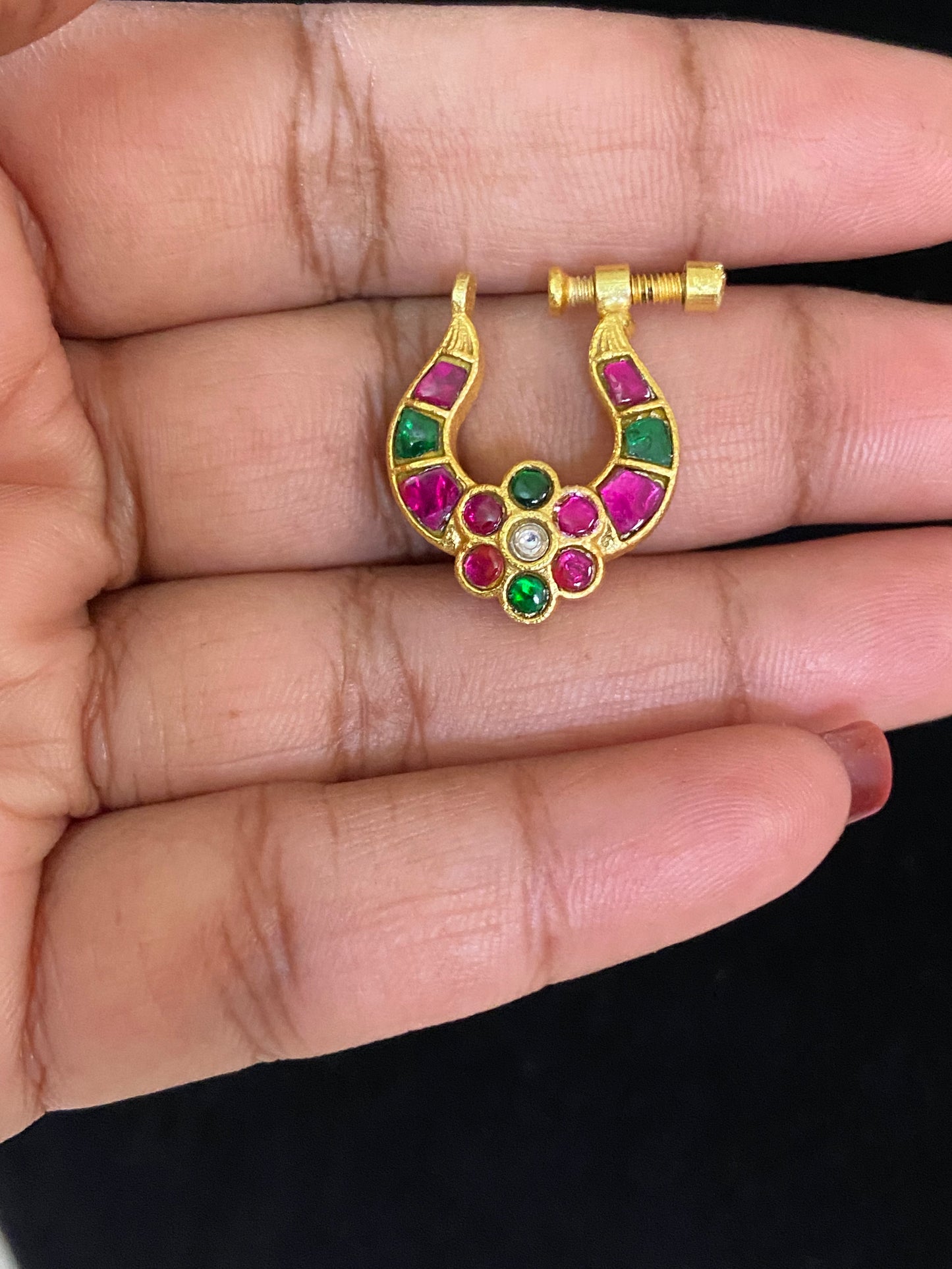 Antique Jadau Kundan Nath |  Indian Nose Ring
