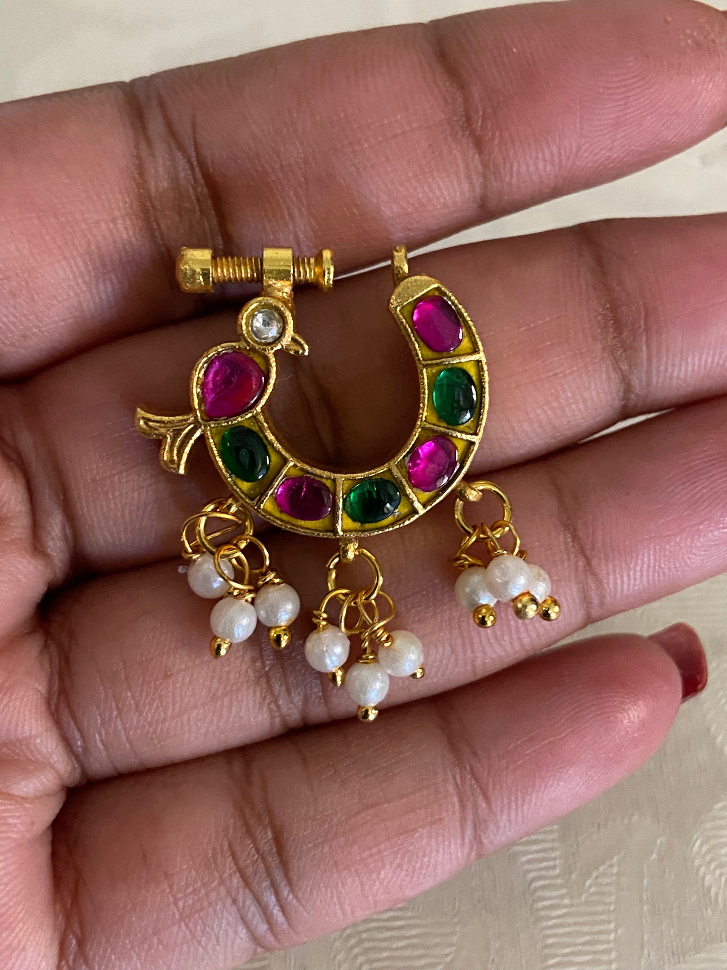 Antique Jadau Kundan Nath |  Indian Nose Ring