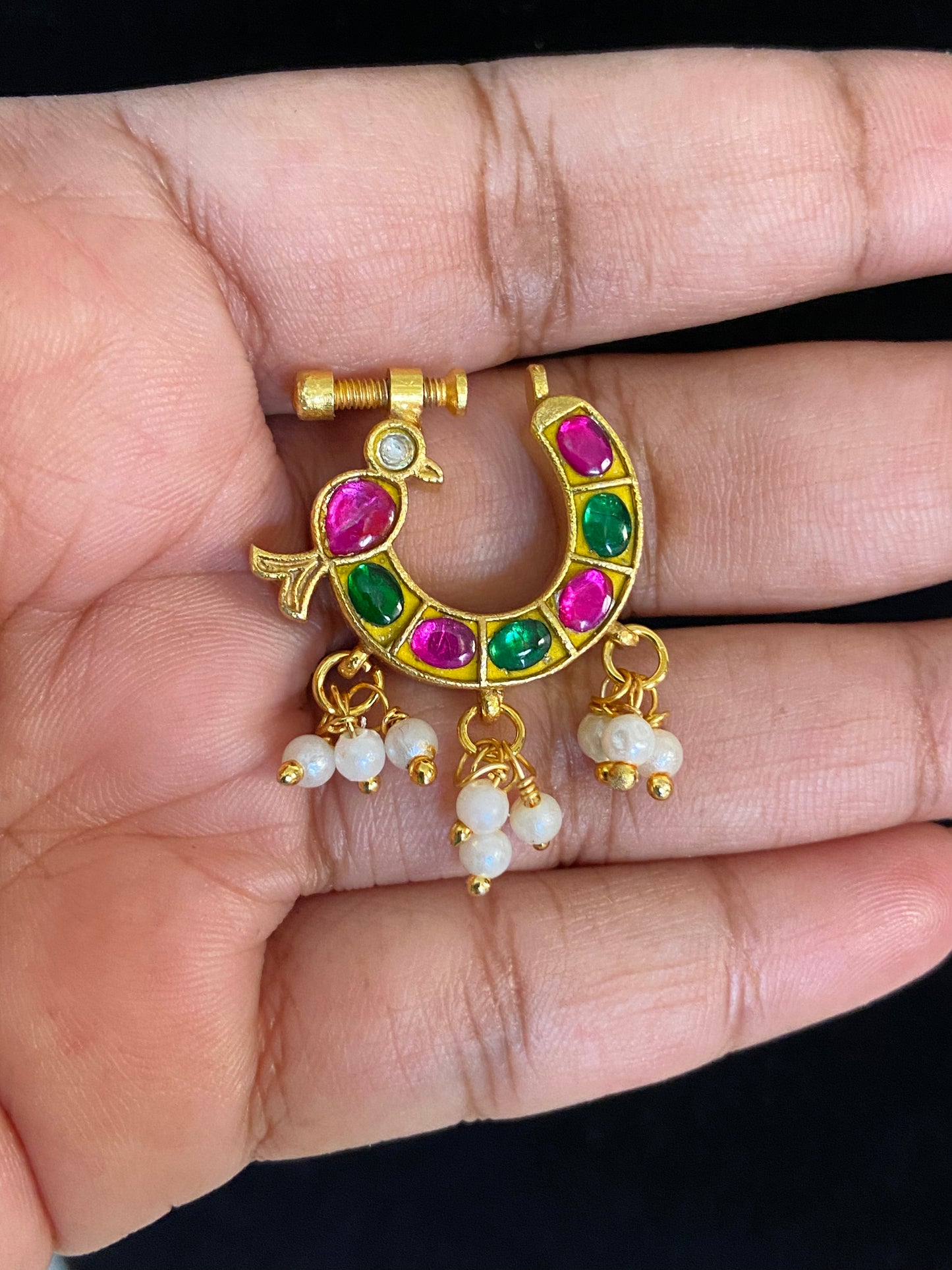 Antique Jadau Kundan Nath |  Indian Nose Ring