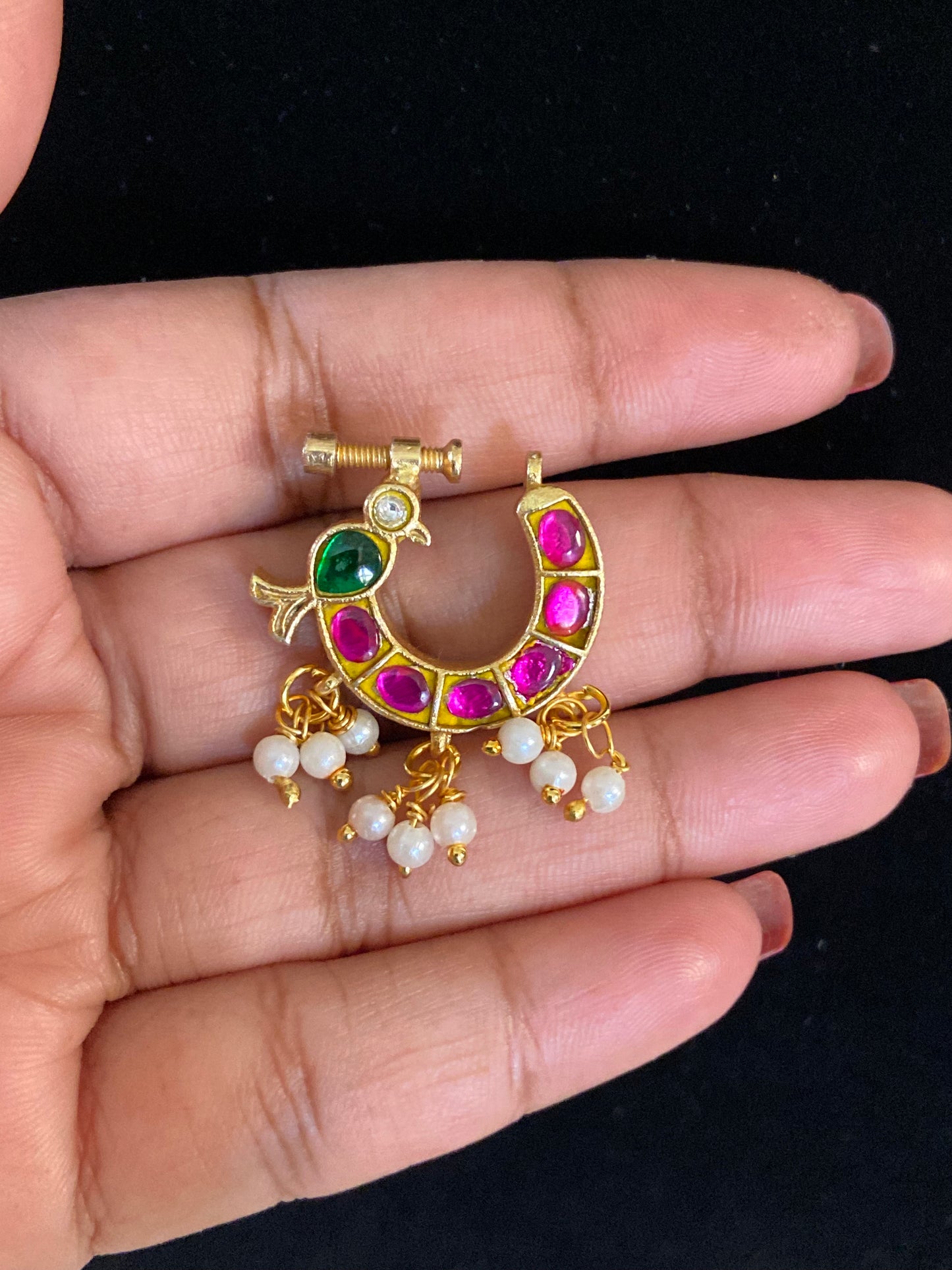 Antique Jadau Kundan Nath |  Indian Nose Ring
