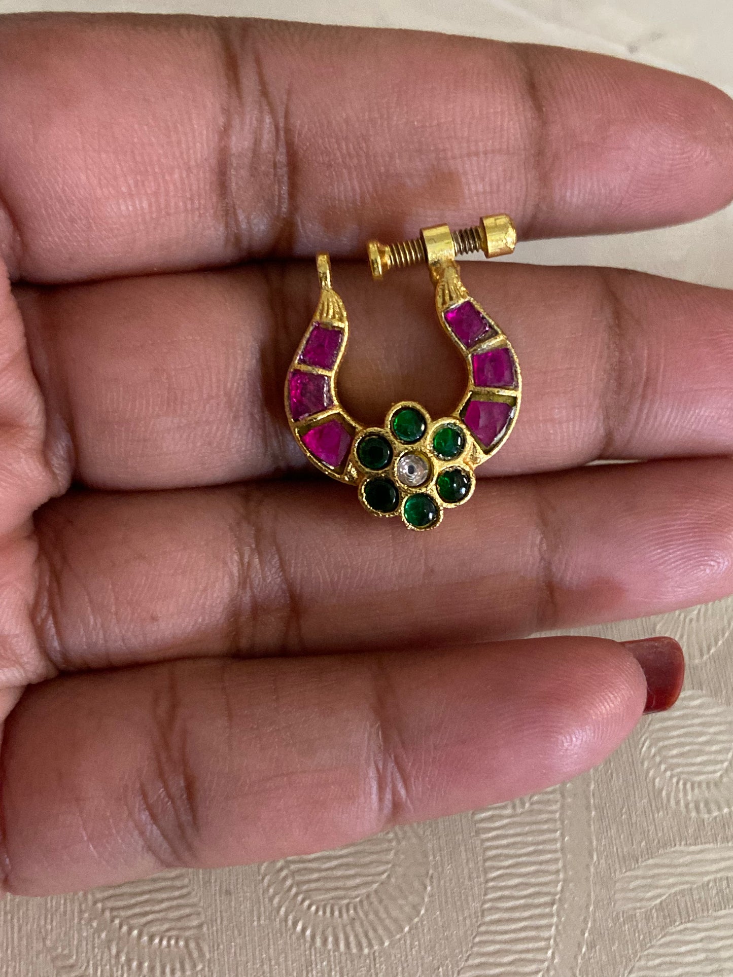 Antique Jadau Kundan Nath |  Indian Nose Ring