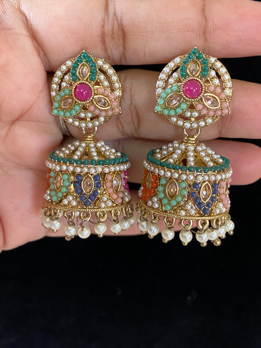Antique  Pearl Jumki Earrings | Indian Earrings In USA