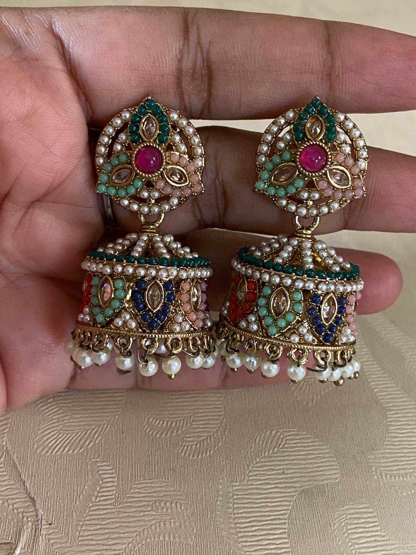 Antique  Pearl Jumki Earrings | Indian Earrings In USA