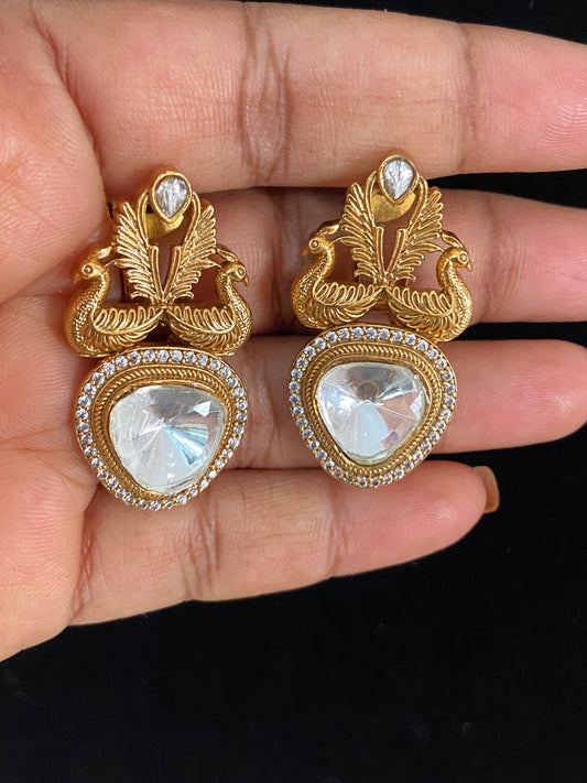Contemporary Earrings | Antique Polki Kundan Earrings | Gift Idea