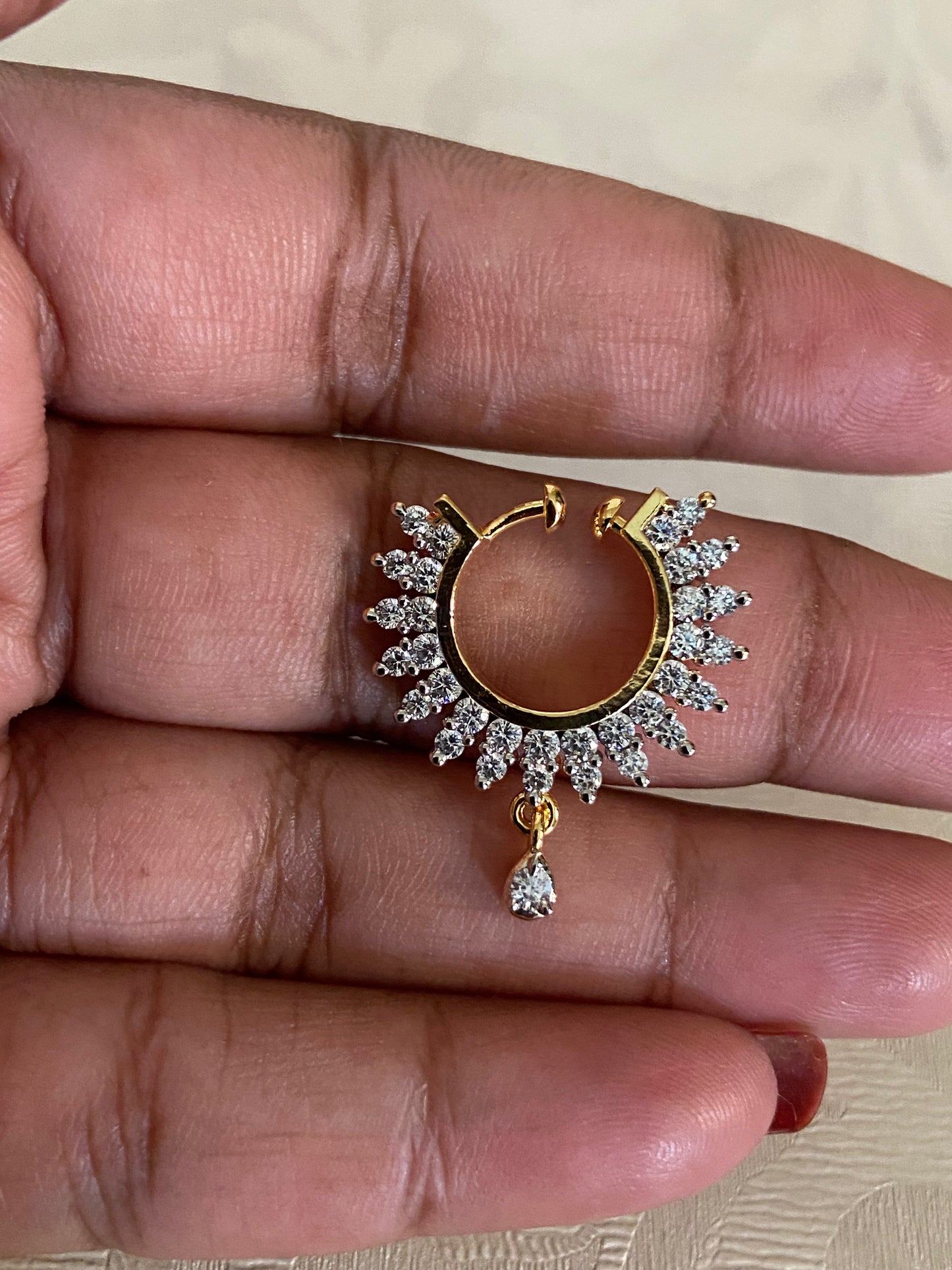 AD Two Tone Nose Ring |  Indian Septum Ring