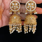Antique Kundan Pearl Jumkis | Traditional Earrings