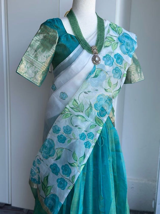 Teens Mangalagiri Pattu lehanga | Partwear lehanga | Lehanga voni