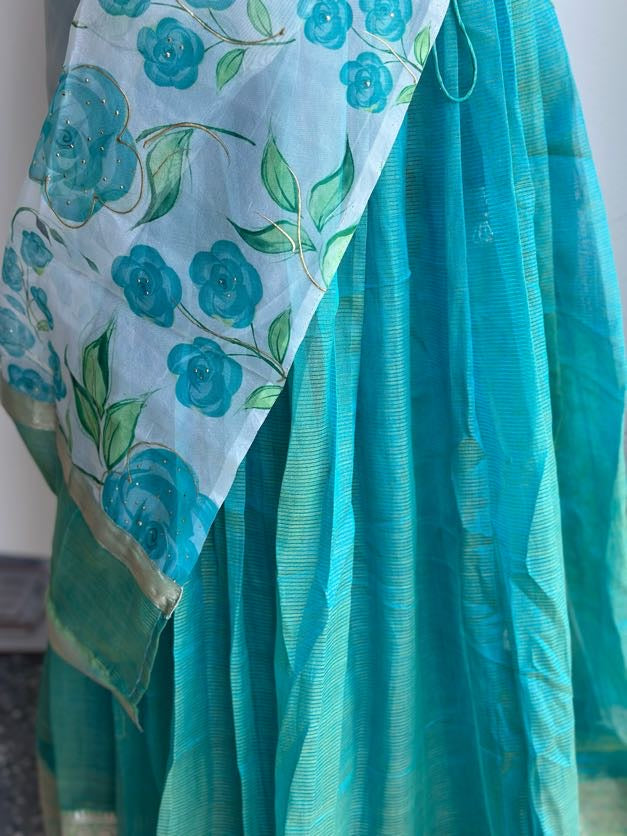 Teens Mangalagiri Pattu lehanga | Partwear lehanga | Lehanga voni