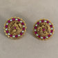XL size Antique Kundan Peacock Studs | Indian Earrings