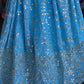 Sky Blue Embroidered Georgette Lehenga  | Party Wear Lehanga