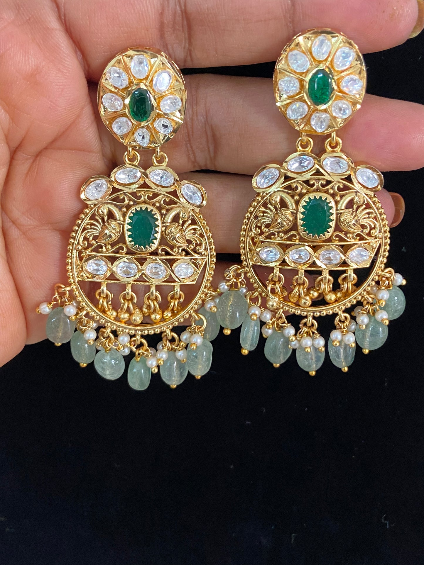 Moissanite Antique Earrings | Indian Traditional Jewelry