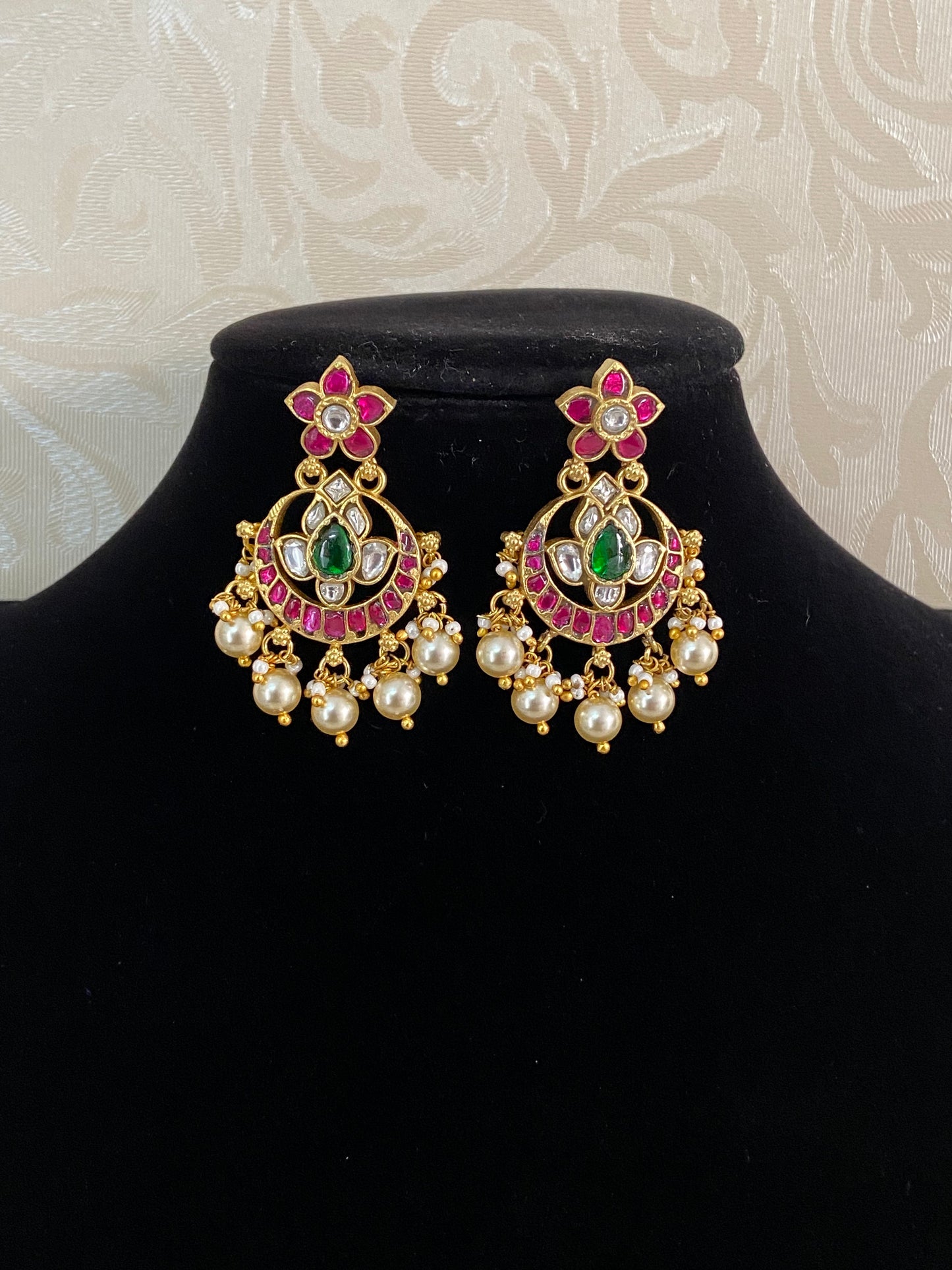 Jadau Kundan Chandbali Earrings | Traditional Jewelry In USA