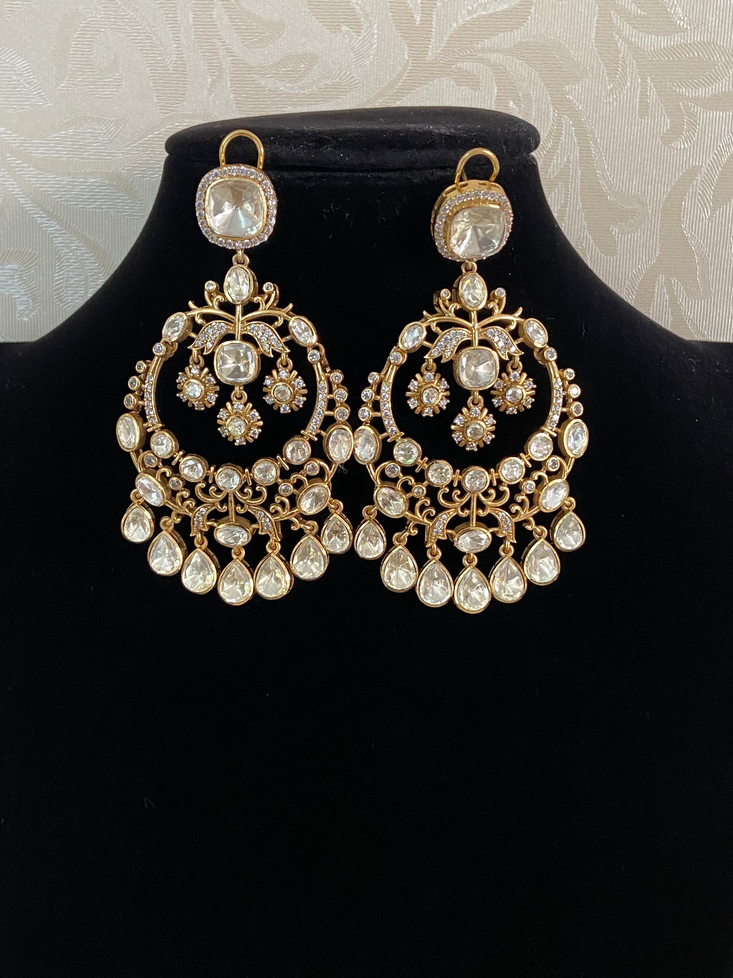 Moissanite Chandbali Earrings | Indian Jewelry In USA | bridal earrings| premium quality earrings