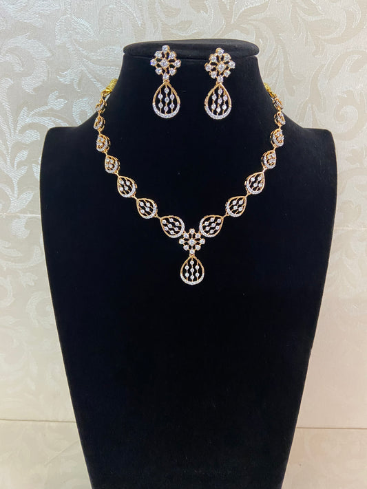 AD Simple Necklace Set | Indian Jewelry In USA